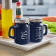 thumbnail image 2 of Salt and Pepper Shakers Set, 4 oz Cute Modern Glass Shaker Sets with Stainless Steel Lids, Blue Kitchen Decor and Accessories for Home Restaurants Weddings, 2 of 7