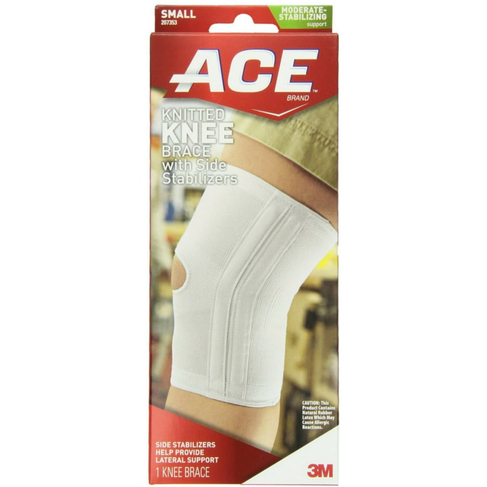 ACE Knitted Knee Brace with Side Stabilizers, Small 1 Each (Pack of 2