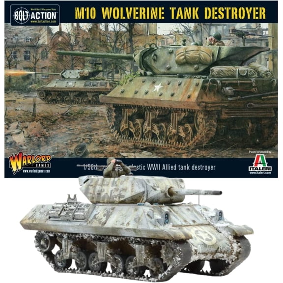 Bolt Action Miniatures - Warlord Games M10 Wolverine Tank Destroyer US Tank 28mm Miniatures - Miniature Wargaming, WW2 Model Kits, and Tank Model Kit by Wargames Delivered - Model Tanks Kits