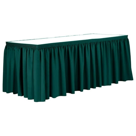 

Bennium 14 ft. Shirred Pleat Polyester Table Skirt - 42 Bar Height Teal