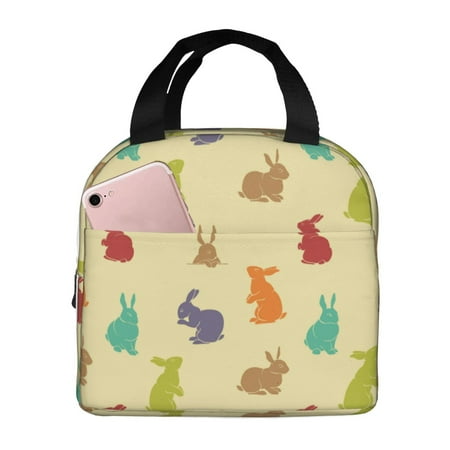 Insulated Lunch Bag for Women Men - Minimalist Cartoon Cute Rabbit Leakproof Cooler Lunch Box for Women Men  Lunch Tote Bags for Work School Picnic Travel