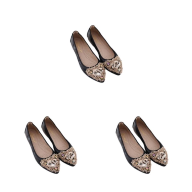 Mocasines de diamantes de imitación Minnieouse para mujer zapatos de fiesta para banquetes y niñas toboganes de punta estrecha Type1 NO1