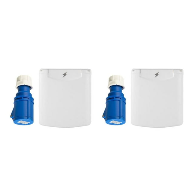 Speravity Enchufe y toma de corriente exterior IP44 RV con cubierta para viajes en caravana al aire libre Tipo 1 2piezas