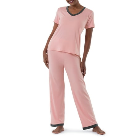 

Fruit of the Loom Women s Soft & Breathable V-Neck Pajama Set 2-Piece Sizes S-4X