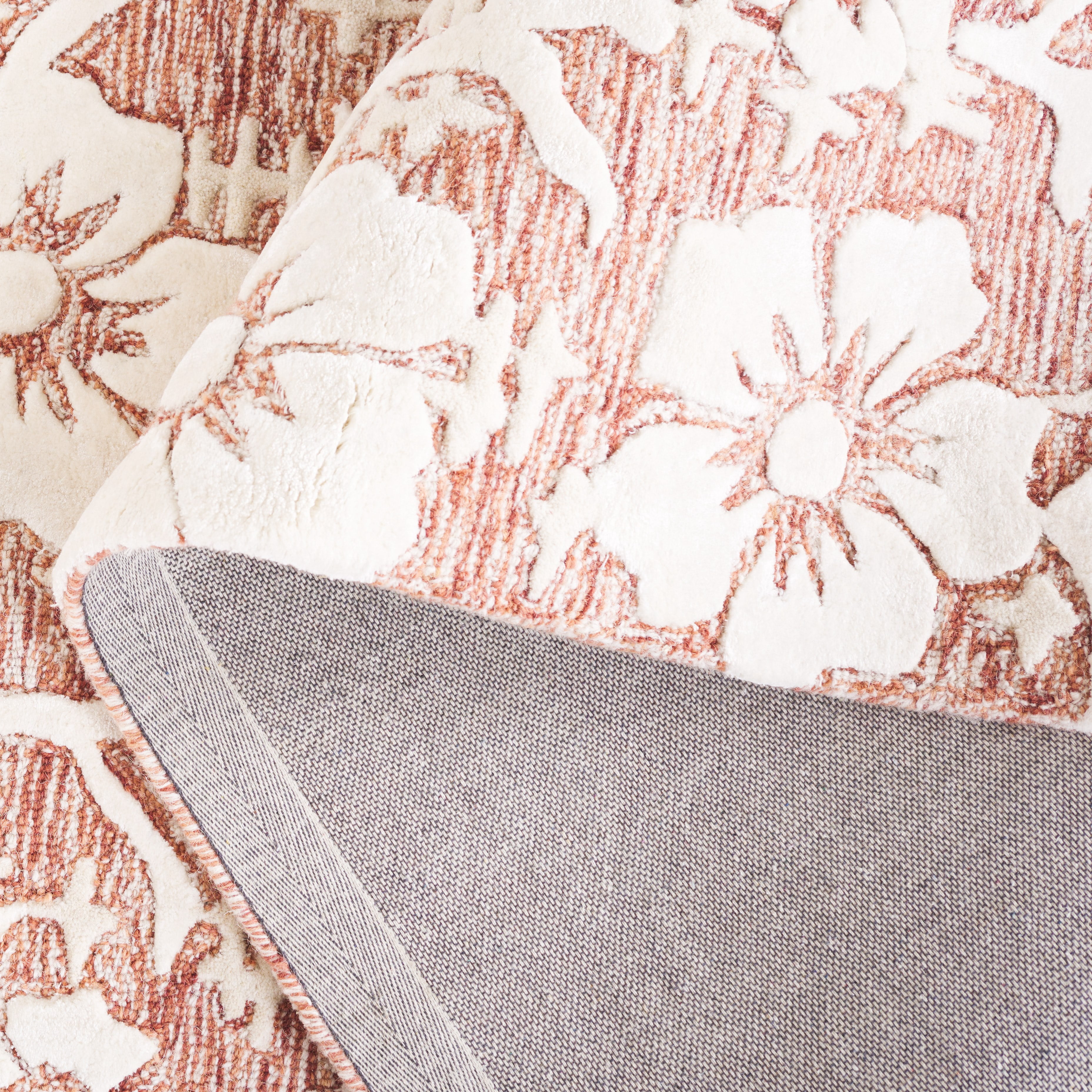 SAFAVIEH Glamour Braylon Abstract Area Rug, Rust/Ivory, 6' x 6' Round