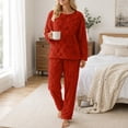 thumbnail image 4 of Yourumao Womens Fleece Pajama Sets for Women 2 Piece Fuzzy Long Sleeve with Long Pants Pjs Soft Cozy Winter Loungewear Pjs, 4 of 8
