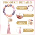 thumbnail image 4 of 12 Set Teacher Appreciation Gifts Bulk Silicone Beaded Wristlet Keychain with Tassel Pendant Stretchy Bead Wristlet Keychain Teacher Appreciation Week Graduation Thank You Gifts, 4 of 6