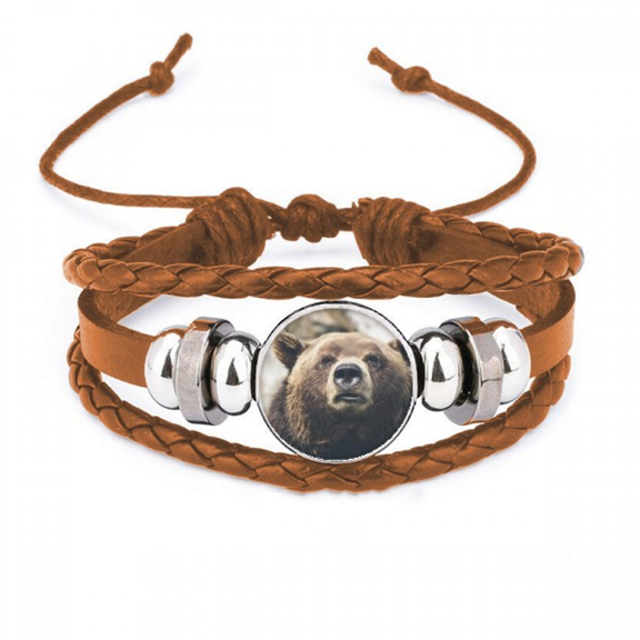 m Animal Bear Bracelet Wristband Leather Jewelry Ornament