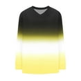 thumbnail image 5 of CHGBMOK Womens Long Sleeve T Shirts Gradient V Neck Loose Tees Casual Comfortable Tunic Tops, 5 of 5