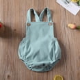thumbnail image 2 of Hirigin Newborn Baby Corduroy Sleeveless Romper Solid Color Backless Cross Strap Jumpsuit Summer Clothes 0-24 Months, 2 of 7