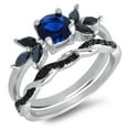 thumbnail image 3 of LaRaso & Co His Hers Wedding Set 3 Piece TRIO Matching Couples Rings Silver Black Titanium Hers 8 His 10, 3 of 6