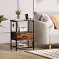 thumbnail image 5 of Eunos Nightstand with Charging Station, Small Dresser with Drawer and Storage Shelfs, Wood Grain Print, 5 of 9