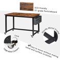 thumbnail image 5 of Spurgehom Rolling Computer Desk with 4 Smooth Wheels, Simple Style Mobile Writing Desk Home Office Study Table Movable Workstation with Metal Frame, 5 of 15