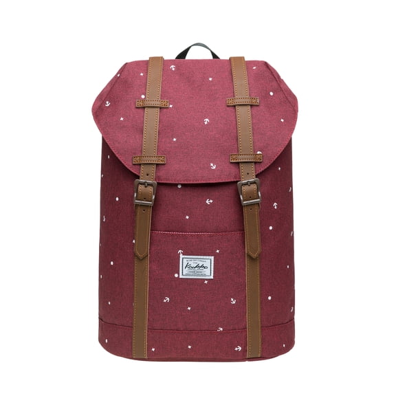 Lightweight Outdoor Backpack, KAUKKO Travel Casual Rucksack Laptop Daypack for 15"（6-5-Maroon）