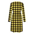 thumbnail image 4 of Odbmxy Tunic Womens Midi Dress Fall Plaid Long Sleeve Smock Shift Everyday Loose Women Dress Casual, 4 of 7