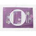 thumbnail image 1 of S4Sassy Purple Leaves & Begonia Floral Printed Dining Room Reversible Tablemats With Napkins set, 1 of 3