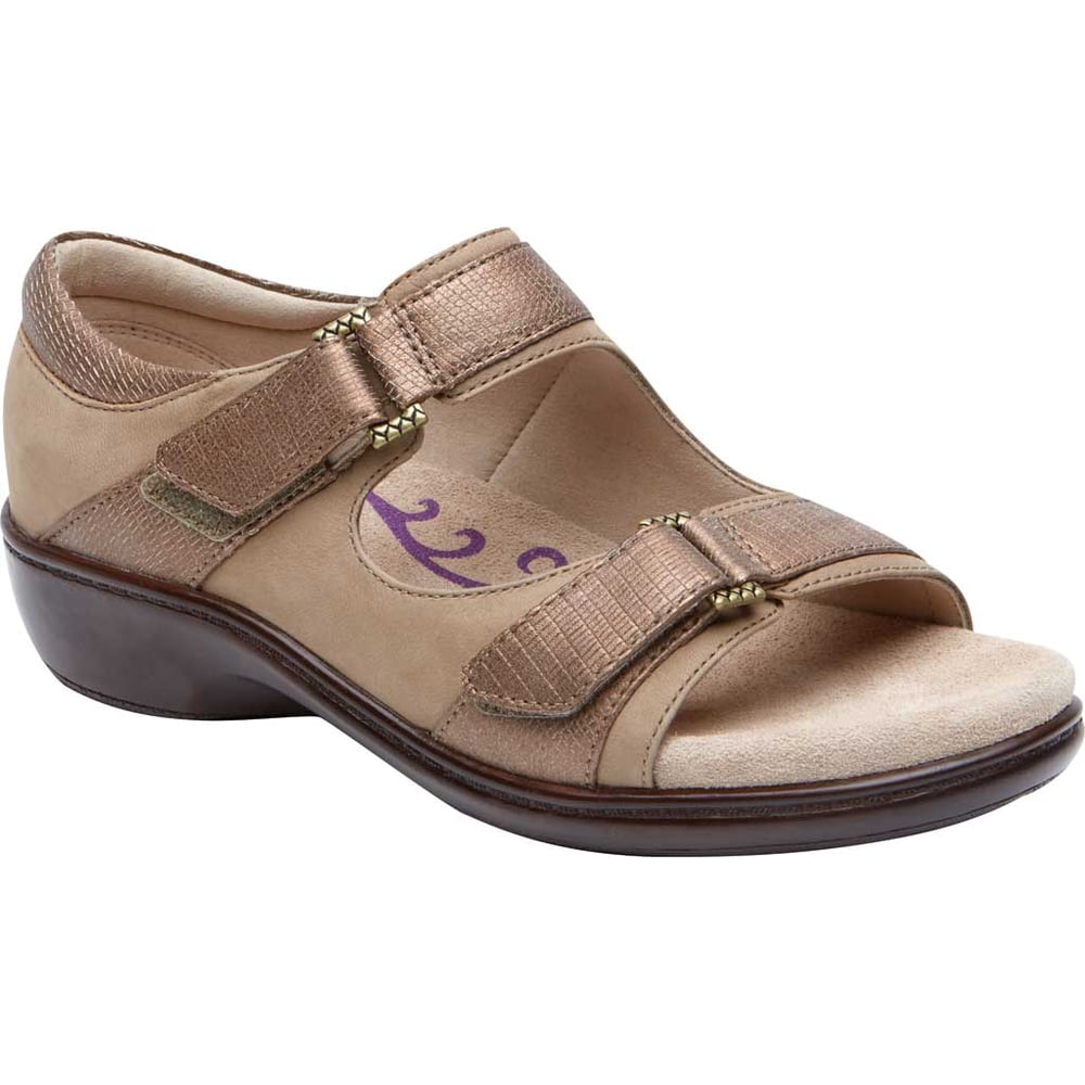 Aravon Women's Aravon Duxbury Open Toe Mary Jane Taupe Leather 10 D