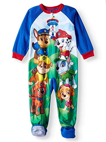 Paw Patrol Toddler Boy Red Footed Blanket Sleeper Pajamas New 4T