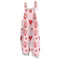 thumbnail image 3 of Women's Valentine's Day Overalls Cute Heart Print Sleeveless Straight Leg Jumpsuits Valentine's Day Adjustable Straps Overalls, 3 of 3