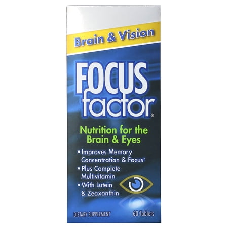 Focus Factor Brain & Vision Multivitamin, 60 Count - Eye Health, Brain & Memory Support - Unisex