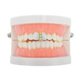 thumbnail image 2 of Unique Bargains 1 Pc Fake Grills Hip Hop Hearts Teeth Grillz Gold Tone, 2 of 6