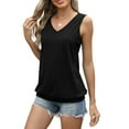 thumbnail image 3 of Women's Sleeveless V-Neck Tank Top Loose Fit Basic T-Shirt｜Soft Lightweight Summer Casual Blouse, 3 of 6