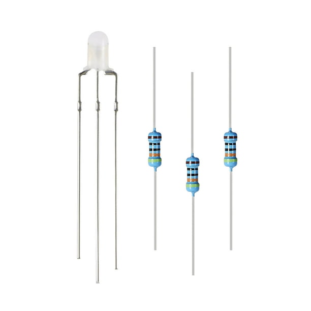 nationalisme kokain Muligt Uxcell 3mm Round Diffused Common Cathode LED Diodes and Resistors Red/Lime  Green 25 Sets - Walmart.com