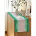 thumbnail image 5 of Table Runner 70 Inches Long for Kitchen Dining, Green Stripes Dresser Scarf Farmhouse, Dining Table Decorations for Wedding/Parties, Light Pink Ombre Simple Abstract Lines 13 x 70 In, 5 of 8