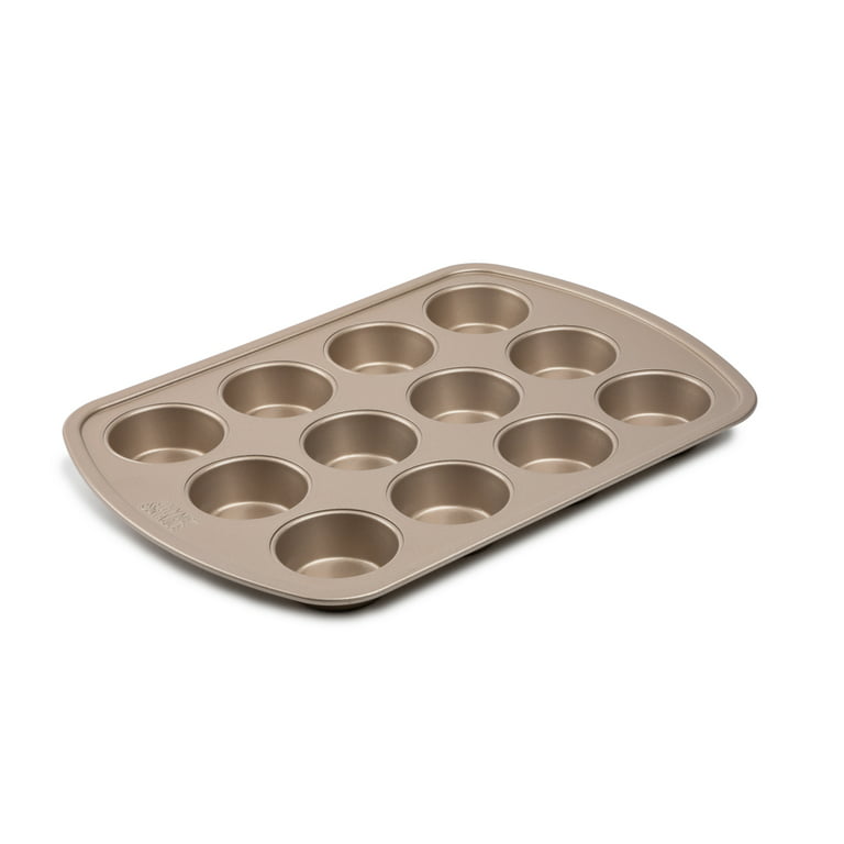 Thyme & Table 12 Cup Nonstick Muffin Pan with Silicone Baking Cups, Black