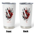thumbnail image 5 of Floral Personalized Initial 'V' 20oz Tumbler for Women, Custom Coffee Travel Mug with Lid, Flower Art Stainless Steel Cup, Birthday Present, Wedding Keepsake, 5 of 6