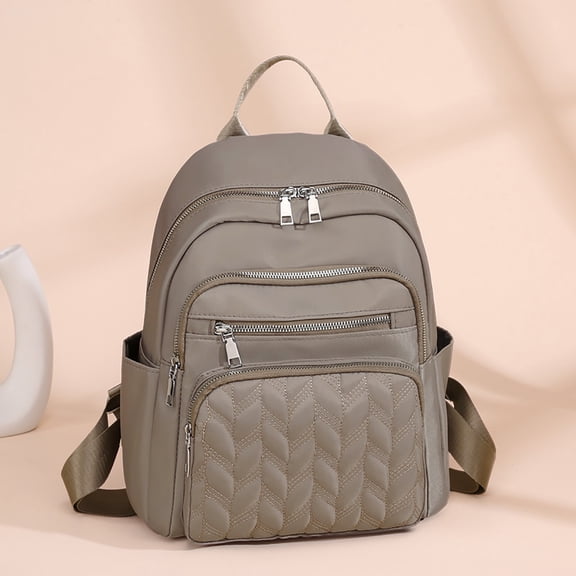 Womens Khaki Outdoor Travel Backpack Casual Fashion School Bookbag Back to School Backpack for Women