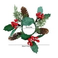 thumbnail image 3 of Christmas Candle Ring Wreath, Artificial Red Berry Pinecones Pillar Candle Holder, Wreaths for Christmas Party Home Table Centerpieces Decoration(Red), 3 of 7