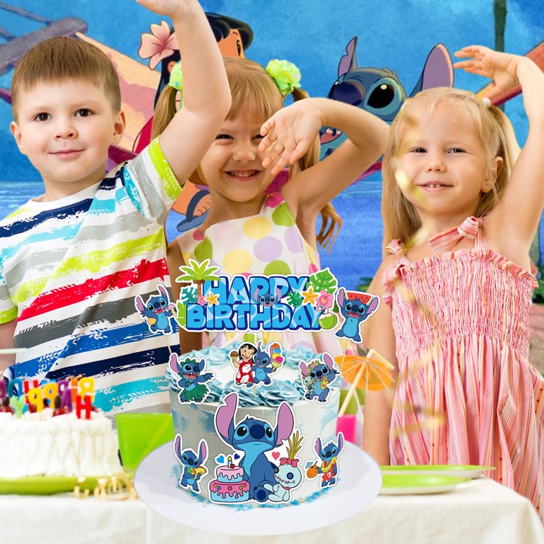 Happy Birthday Cake Topper Set - 9-Piece Blue & White Glitter Decorations For Cupcakes