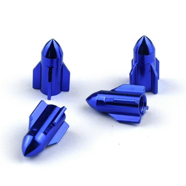 4pcs Tire Valve Stem Caps Professional Covering Component Professional Accessories Modified Components Solid Color Wheel Air Cover Replacement Blue