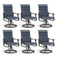 thumbnail image 2 of UDPATIO Patio Swivel Dining Chairs Set of 8, Outdoor Swivel Chairs High Back with All Weather Padded Textilene, Metal Rocking Frame for Lawn Garden Backyard, Navy blue, 2 of 8