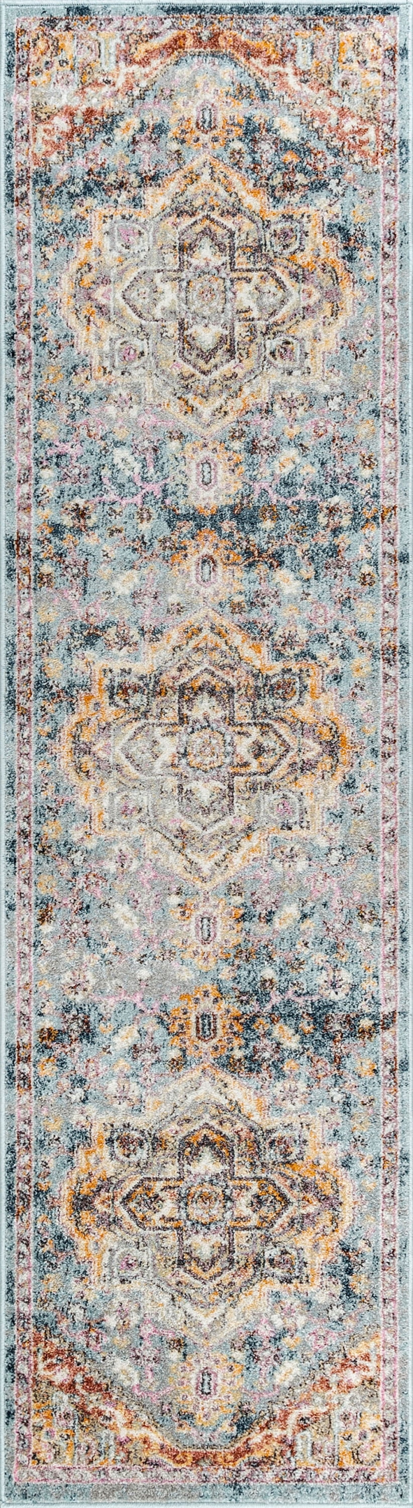 2x8 Traditional Denim Runner Rugs for Hallway | Indoor Entry, Entryway, Walkway or Kitchen Rug 2'3'' x 7'10''