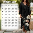 thumbnail image 6 of DISNIMO Dragonfly Lotus Print Women Casual Maxi Dresses V Neck Loose Dress Lightweight 3/4 Sleeve Shift Dress Fashion Fall Dresses for Women, S, 6 of 6