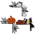thumbnail image 3 of Halloween door corner wooden pumpkin, black cat themed Halloween decoration, 3 of 8