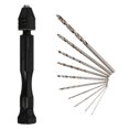 thumbnail image 3 of Mini Micro Aluminum Hand Drill With Keyless Chuck +10x Alloy Steel Twist Drills Rotary Tools Wood Drilling, 3 of 4