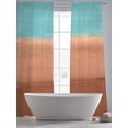 thumbnail image 5 of Gradient Teal Sheer Curtains 2 Panels Set Abstract Teal Coral Red Gradient Water Ripples Sheer Window Curtains Light Filtering Rod Pocket Voile Drapes for Bedroom Living Room 52"X108", 5 of 8