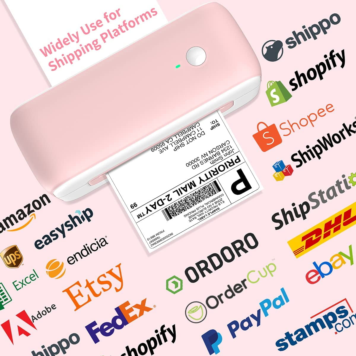 Buy Pink Label Printer, Phomemo Thermal Label Printer for Shipping