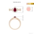 thumbnail image 4 of ANGARA Natural Twist Shank Pear Ruby Ring with Diamond Halo in 14K Rose Gold for Women (Size-6x4mm) | July Birthstone, Birthday, Anniversary, Jewelry Gift for Women | Natural Ruby Ring, 4 of 9
