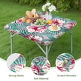 thumbnail image 4 of Reusable Floral Print Square Tablecloth with Elastic Hem, High-Quality Polyester with Waterproof Finish for 36x36 Inch Tables, Protects Tables from Spills and Stains, 4 of 6
