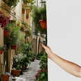 thumbnail image 3 of Orinice italian shower curtain european garden greek scene tuscany vintage street flower plant mediterranean brown green bathroom home curtain with hook 69x72, 3 of 7