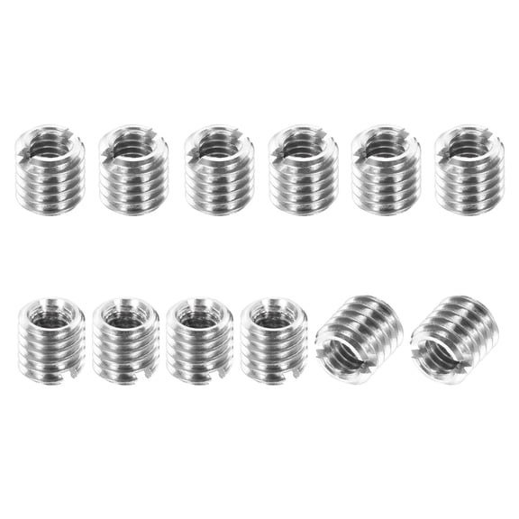 Thread Adapters Sleeve Reducing Nut, 12Pcs M6x1 Male to M4x0.7 Female Repairing Insert Nut Screw Reducer Conversion 303 Stainless Steel Fastener 6mm