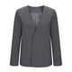 thumbnail image 4 of Blazer de moda para mujer, blusas de color liso, manga larga, cuello en V, chaqueta de traje informal, blusa de poliéster para mujer, 4 of 6