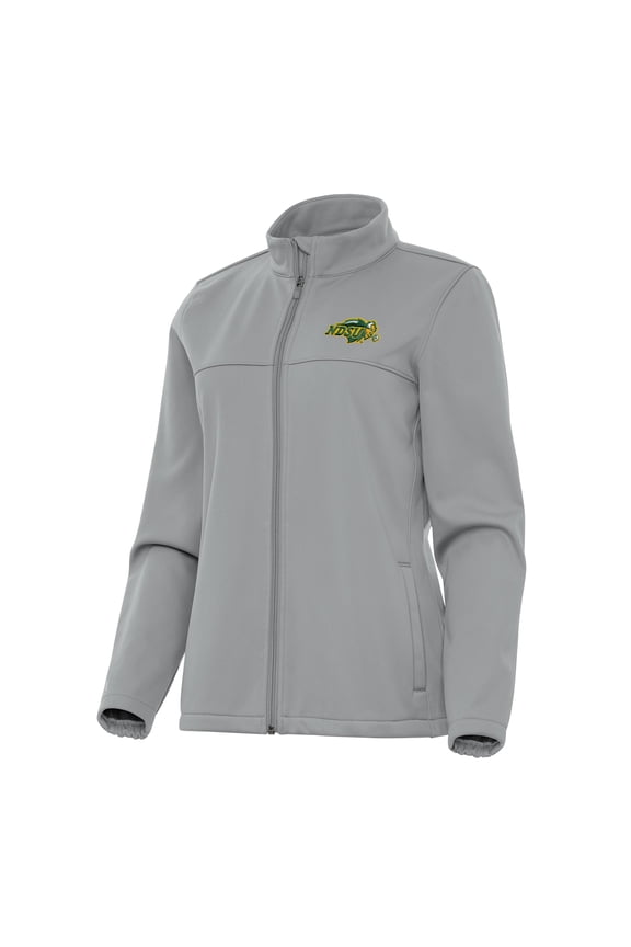 Women's Antigua Gray NDSU Bison Links 2 Full-Zip Golf Jacket