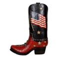 thumbnail image 2 of Rustic Western Bald Eagle Clutching Liberty Bell Cowboy Boot Vase Figurine, 2 of 6