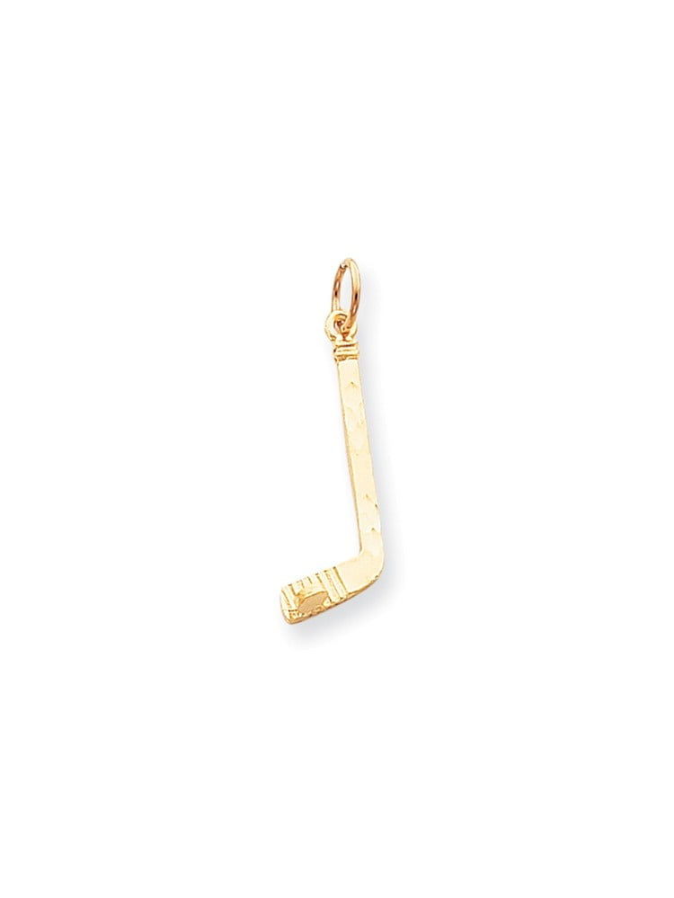 Jewelrypot 10k Yellow Gold Hockey Stick Charm Pendant Com - Gold Hockey Stick Pendant