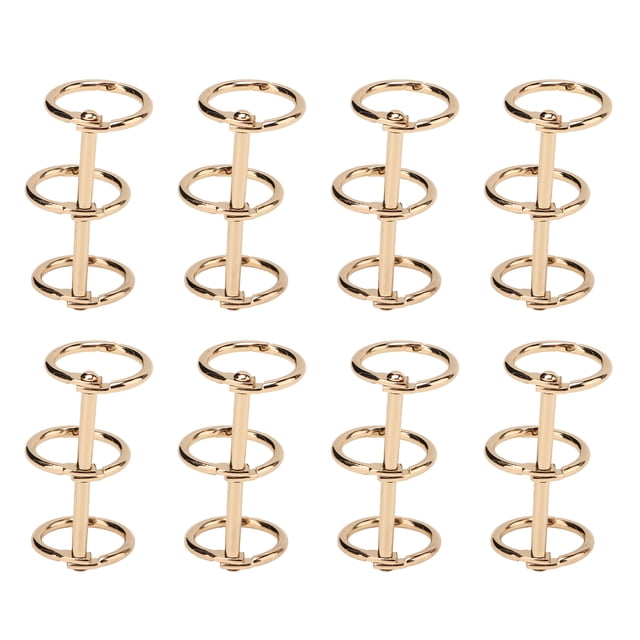 Binder Rings, Segmented Beautiful Colors 3 Hole Connected Rings For Hand Book For Photo Albums For Desk Calendars Gold,Silver,Black